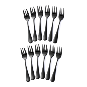 Gebaksvorkjes zwart set van 12