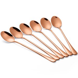 Lange lepels rosé goud set van 6