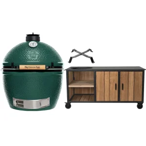 Big Green Egg XL + Fraaii Tafel Staal Fraké Inferno