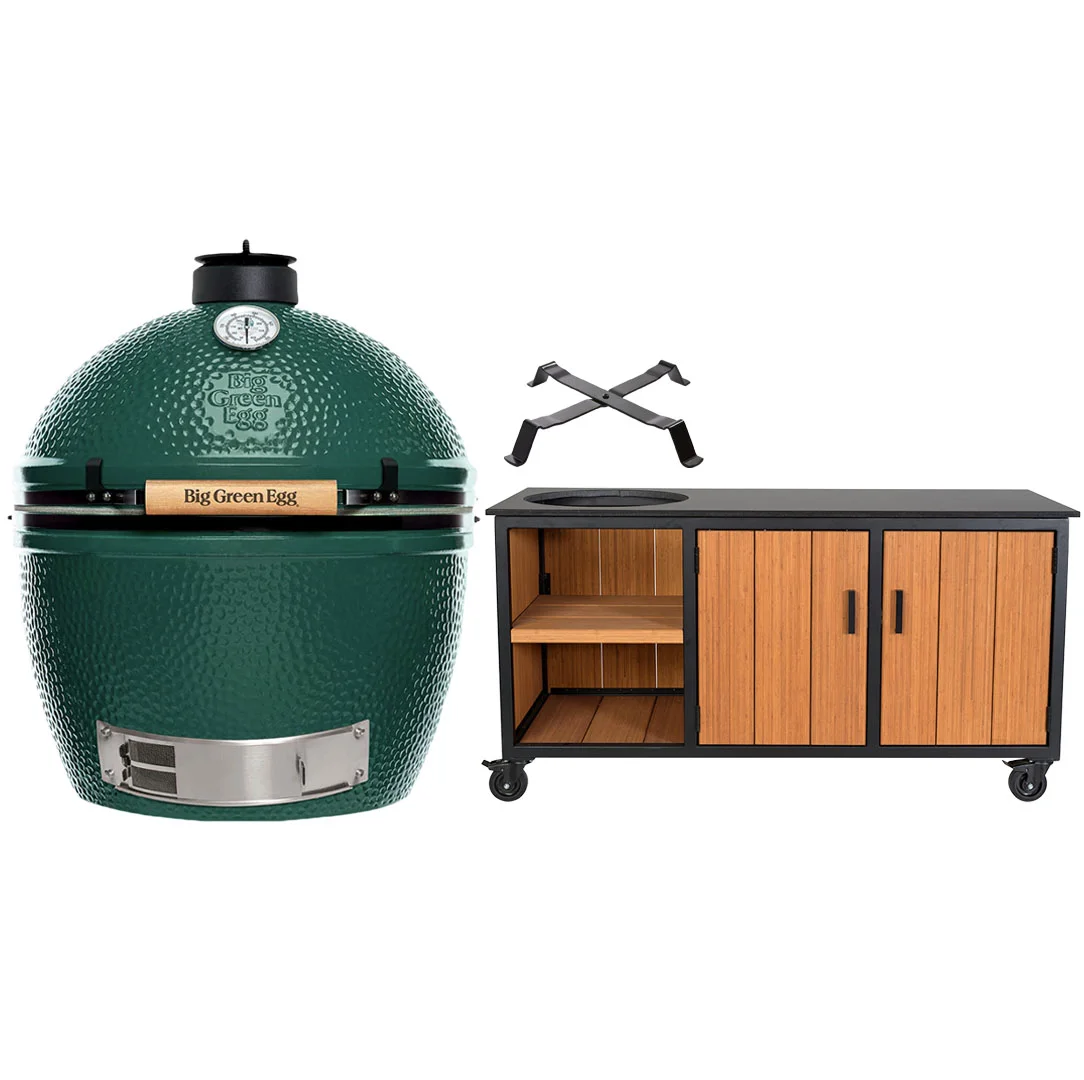 Big Green Egg XL + Fraaii Tafel Bamboo Teak Oil Inferno - Afbeelding 2