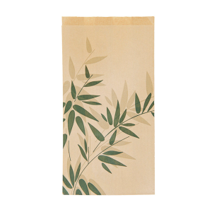 Broodzakje met bladmotief ‘feel green’ 19+8×26 cm