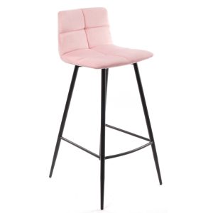 Daniela barkruk velvet roze 80cm