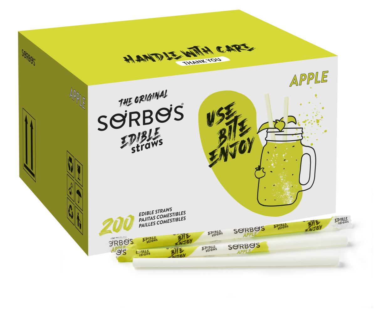 Eetbaar rietje groene appel smaak
