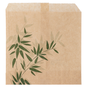 Friet- of snackzakje vetvrij papier bladmotief 12×12 cm