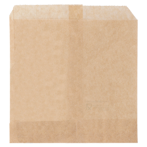 Friet- of snackzakje vetvrij papier bruin 12×12 cm