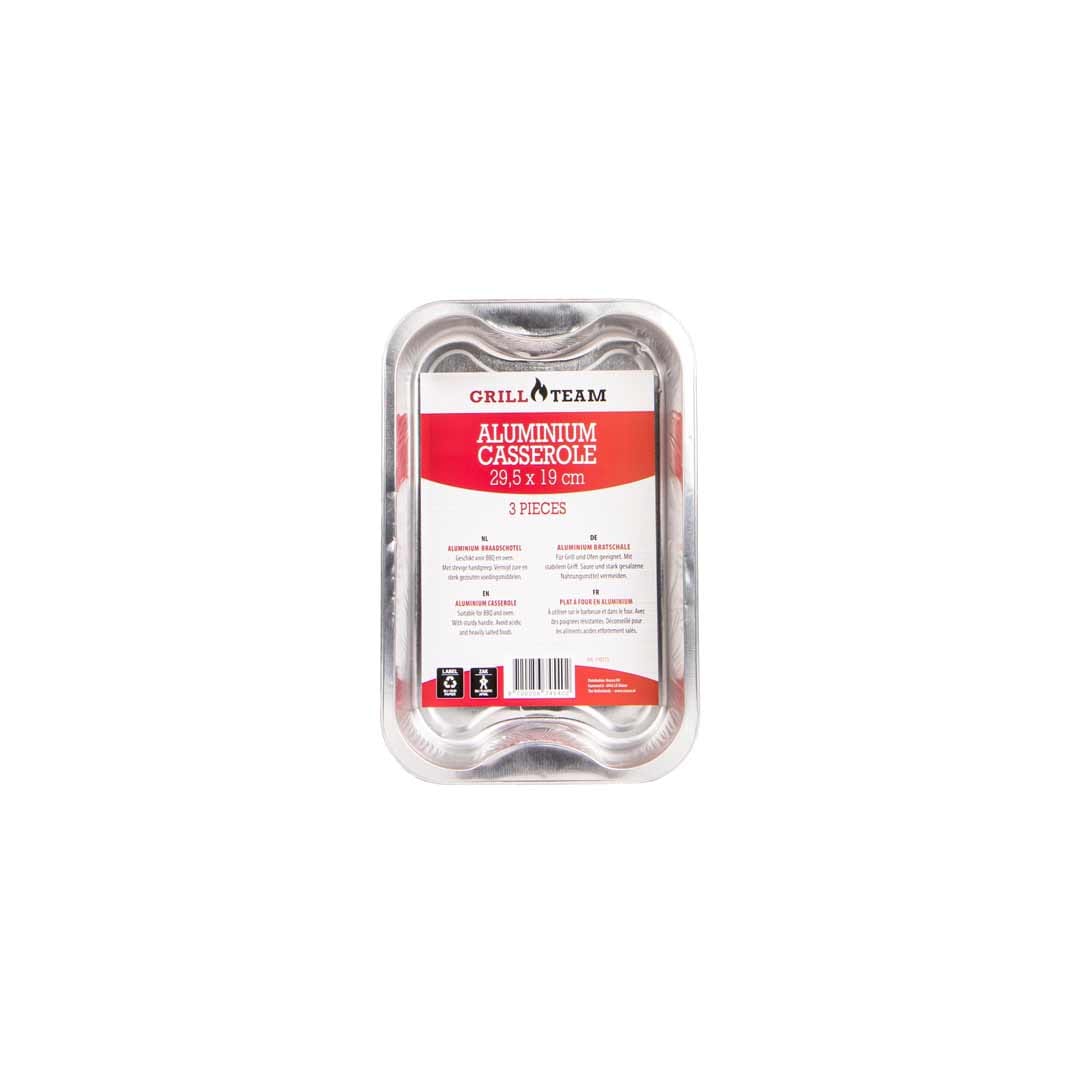 Aluminium braadschotel 29,5x19cm (set van 3)