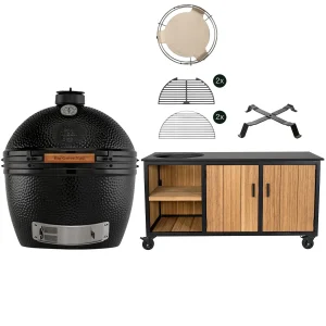 Big Green Egg The Onyx XL + Fraaii Tafel Bamboo Natural Inferno