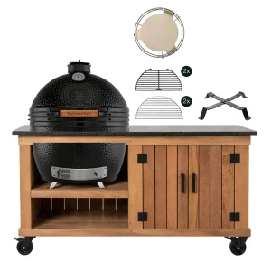 Big Green Egg The Onyx XL + Fraaii Tafel Meranti Storage met werkblad Dekton