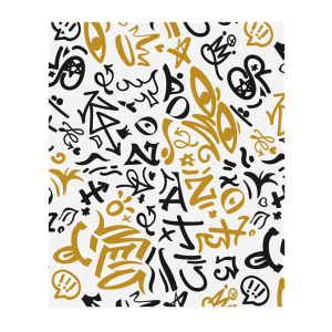 Vetvrij papier of hamburgervellen wit graffiti 28×34 cm