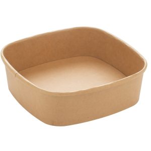 Vierkante saladebak kraft 900 ml / 17 bij 17 cm / 5 cm hoog (Set 1)