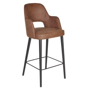 Barprein Vintage barkruk cognac kunstleder