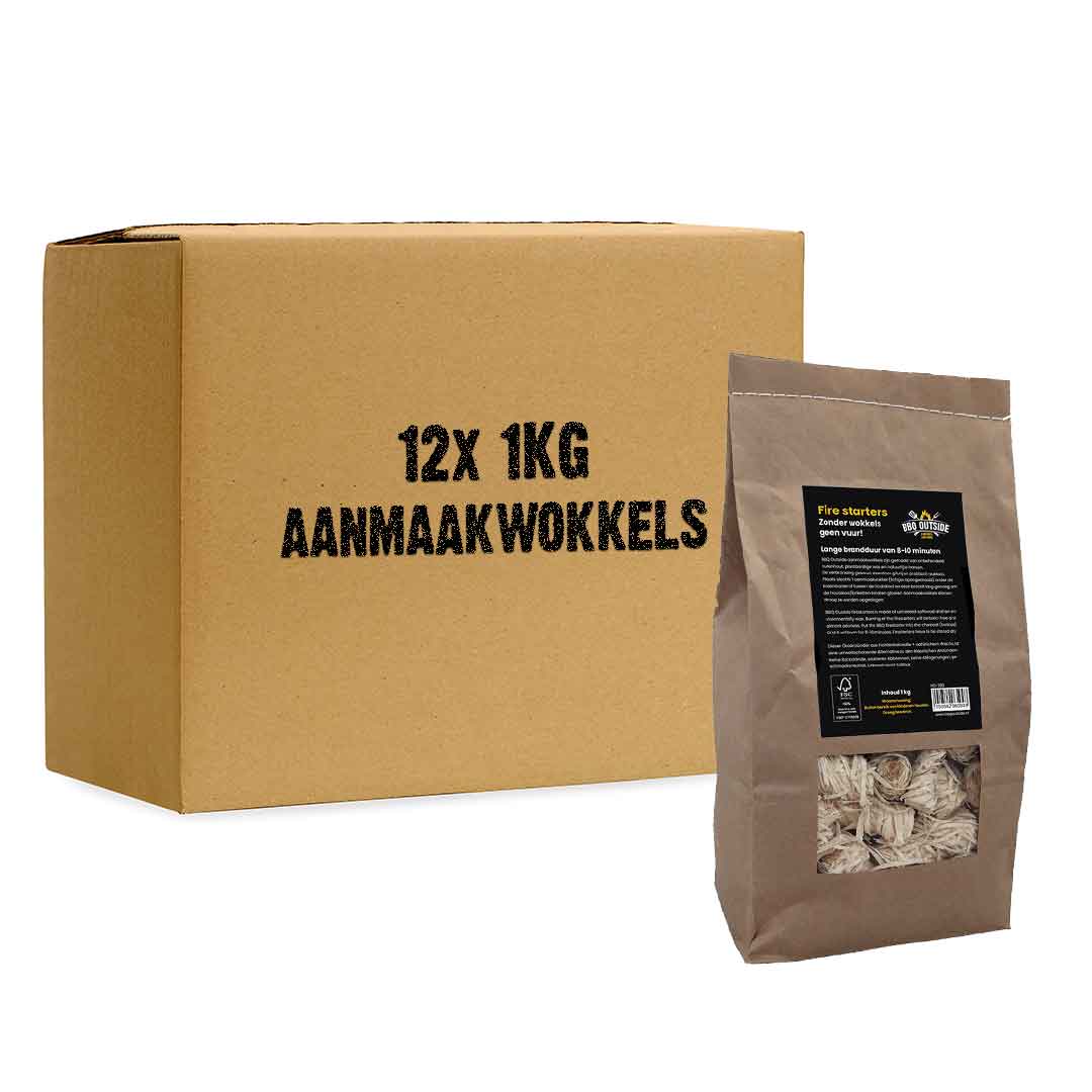 BBQ Outside aanmaakwokkels 12 zakken x 1KG