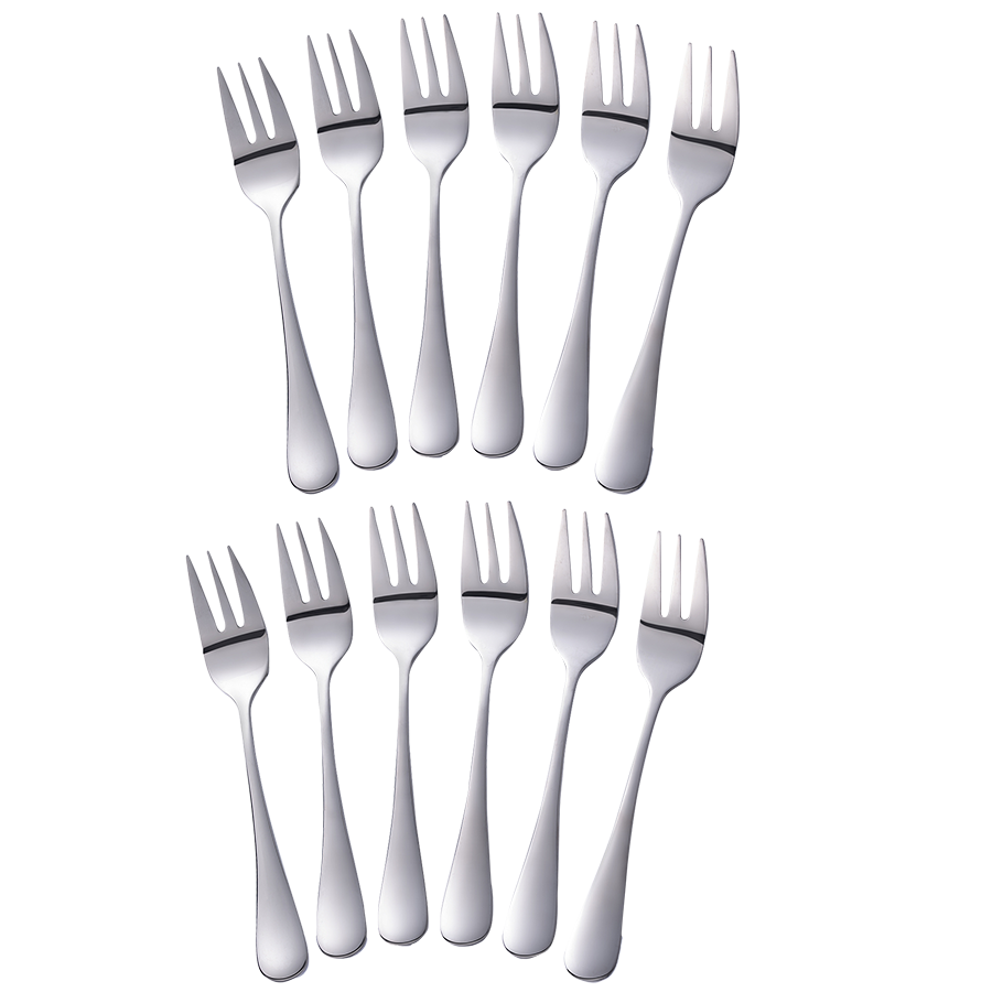 Gebaksvorkjes zilver set van 12 - Afbeelding 2